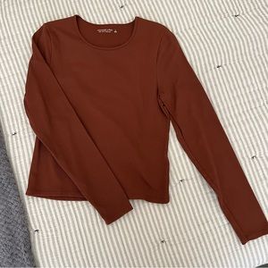 Abercrombie & Fitch Ribbed Long Sleeve Top